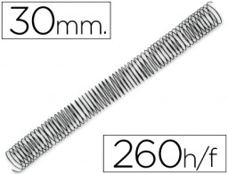 CJ50 espirales Q-Connect metálicos negros 30mm. paso 5:1